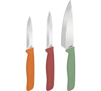 Zyliss Juego de Cuchillos de Cocina Clásico 3 Piezas, Acero Inoxidable | Cuchillos Peladores y Cuchillo Multiusos Cortar/Pelar Frutas y Verduras, Hoja Afilada, Mango Ergonómico, Protectores de Hojas
