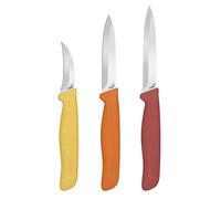 Zyliss Juego de Cuchillos de Cocina Clásico 3 Piezas, Cuchillo Pelador y Cuchillos para Frutas y Verduras, Hoja Afilada, Acero Inoxidable, Mango Ergonómico, Incluye Protectores de Hojas