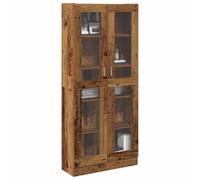 zylophax Aparador Madera de ingeniería Envejecida 82,5x30,5x185 cm con Puerta y cajones, Mueble Organizador para salón Dormitorio Oficina Estudio, Estante Vitrina Modular para almacenaje y decoración
