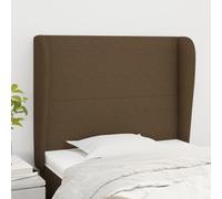 zylophax Cabecero con Orejas marrón Oscuro tapizado en Tela 93x23x118-128 cm con Estructura Madera para Dormitorio Matrimonio Juvenil Doble Moderno