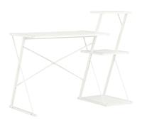 zylophax Escritorio con estantería Blanco 116x50x93 cm Madera contrachapada y Acero para Oficina despacho hogar Estudio Trabajo Ordenador pc Gaming Lectura Dibujo Escribir