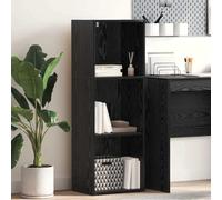 zylophax Estante de Libros 3 Niveles de Madera de ingeniería Roble Negro 40 x 30 x 114 cm con baldas Ajustables para salón Dormitorio Oficina y despacho Almacenamiento organizado
