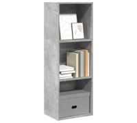 zylophax Estantería de Madera de ingeniería Gris hormigón 40x30x114 cm con baldas Abiertas para salón Dormitorio Oficina despacho Estudio Pasillo rinconera Almacenamiento y decoración