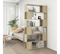 zylophax Estantería Divisor de Espacios Color Roble Sonoma en Madera de ingeniería 100x24x188 cm con 2 baldas para salón, Dormitorio, Oficina y decoración Funcional