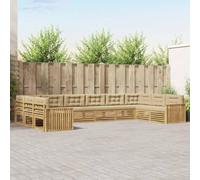 zylophax Juego de Muebles de Exterior Conjunto Modular 10 Piezas Madera Maciza de Acacia con Cojines para jardín terraza Patio rinconera Moderno cómodo y Duradero