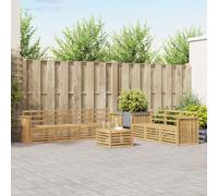 zylophax Juegos de sofás de Madera de Acacia sólida, Conjunto Modular para Exterior, Muebles para jardín y terraza, diseño Moderno, Resistente a la Intemperie, cómodo y fácil Mantenimiento