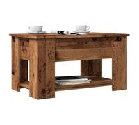 zylophax Mesa de Centro elevable de Madera de ingeniería Madera Antigua 79x49x41 cm con Almacenamiento y Estante para salón Comedor Sala de Estar sofá café Organizador Vintage