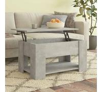 zylophax Mesa de Centro elevable Madera contrachapada Gris hormigón 79x49x41 cm con Almacenamiento cajón y Estante para salón Comedor Sala de Estar sofá café
