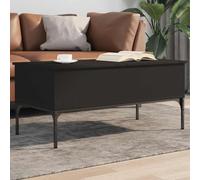 zylophax Mesa de Centro elevable Madera de ingeniería y Metal Negro 100x50x45 cm con cajones y Estante para salón Comedor Sala de Estar Estilo Industrial Moderna