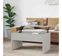 zylophax Mesa de Centro Madera contrachapada Gris hormigón 80x50,5x41,5 cm con Superficie elevable y almacenaje, Mueble Auxiliar para salón Comedor Sala de Estar sofá café