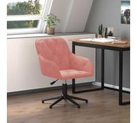 zylophax Silla de Oficina giratoria de Terciopelo Rosa con Respaldo Acolchado y reposabrazos, Altura Regulable, Estructura metálica Estable para Escritorio, despacho y teletrabajo cómodo