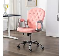 zylophax Silla de Oficina giratoria Rosa de Cuero sintético Ajustable con Respaldo Acolchado y Ruedas Flexibles para Escritorio, despacho, Estudio y teletrabajo cómoda y práctica