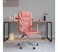 zylophax Silla de Oficina reclinable Cuero sintético Rosa con Respaldo Ajustable, reposabrazos Acolchados y Ruedas giratorias para Escritorio, despacho y teletrabajo ergonómico