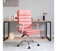 zylophax Silla de Oficina reclinable Masaje Cuero sintético Rosa con Respaldo Ajustable, reposabrazos elevable, Ruedas giratorias y cojín Lumbar para Escritorio despacho Estudio Gaming teletrabajo