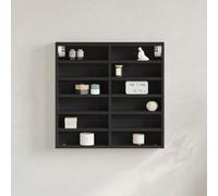 zylophax Vitrina de Madera de ingeniería Negra 60x8,5x58 cm con estantería Flotante para salón Comedor Dormitorio Oficina Pasillo, Mueble Organizador Modular para almacenar y exhibir Libros Plantas