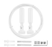 Zyluniy 5m Juego de Barra de Alambre para Colgar en la Pared, Cuerda Tendedero Exterior Inoxidable, Tensor Cuerda Tendedero, Tensores de Alambre Fotográfico, Cortinas de Ducha, Cuerda para Cortinas