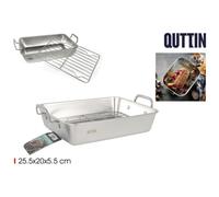ZYLX SHOPPING - Bandeja de Horno Quttin con Parrilla - Acero Inoxidable Resistente, 4 Tamaños Disponibles