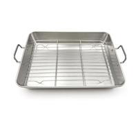 ZYLX SHOPPING - Bandeja de Horno Quttin con Parrilla - Acero Inoxidable Resistente, 4 Tamaños Disponibles