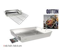 ZYLX SHOPPING - Bandeja de Horno Quttin con Parrilla - Acero Inoxidable Resistente, 4 Tamaños Disponibles
