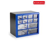 ZYLX SHOPPING - Caja Organizadora 12 Cajones Apilable y Colgable, Plástico Resistente, 26.5x16x23.5 cm, Rojo, Azul o Negro Blue