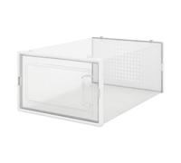 ZYLX SHOPPING - Caja Organizadora de Zapatos Plegable y Apilable 33,4×23×14,5 cm | Transparente con Orificios de Ventilación