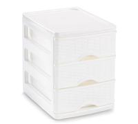 ZYLX SHOPPING - Cajonera Plástica con 3 Cajones, 17×13,5 cm, Pack 2 Unidades, Disponible en 6 Colores Diferentes