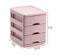 ZYLX SHOPPING - Cajonera Plástica con 3 Cajones, 17×13,5 cm, Pack 2 Unidades, Disponible en 6 Colores Diferentes