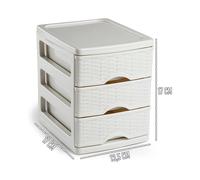 ZYLX SHOPPING - Cajonera Plástica con 3 Cajones, 17×13,5 cm, Pack 2 Unidades, Disponible en 6 Colores Diferentes