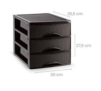 ZYLX SHOPPING - Cajonera Rattan de Sobremesa 2/3/4 Cajones, Blanco o Marrón, Ideal para Escritorio, Baño o Cocina