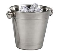 ZYLX SHOPPING - Cubitera de Acero Inoxidable Ø14×13,5 cm | Cubo de Hielo con Asas Laterales | Enfriador de Bebidas Elegante