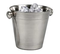 ZYLX SHOPPING - Cubitera de Acero Inoxidable Ø14×13,5 cm | Cubo de Hielo con Asas Laterales | Enfriador de Bebidas Elegante