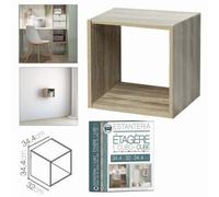 ZYLX SHOPPING - Estantería Cubo de Pared 34,4×32×34,4 cm | Blanca o Roble | Modular y Decorativa Oak