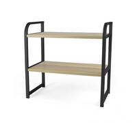 ZYLX SHOPPING - Estantería Multiusos 2 Niveles Madera y Metal 40x20x38,5 cm Confortime - Organizador Compacto Black