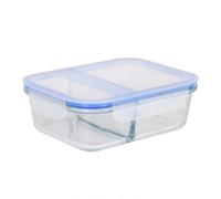 ZYLX SHOPPING - Fiambrera de vidrio hermética Quttin con 2 compartimentos | 580 ml / 1000 ml / 1400 ml