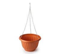 ZYLX SHOPPING - Maceta Colgante Roma 25cm con Cadena - 3 Colores Disponibles (Blanco, Marrón, Antracita) Brown