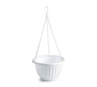 ZYLX SHOPPING - Maceta Colgante Roma 25cm con Cadena - 3 Colores Disponibles (Blanco, Marrón, Antracita) White