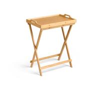 Zylx shopping - Mesa Auxiliar Plegable de Bambú para Sofá y Cama | Mesa Bandeja de Desayuno Multifuncional | Estilo Nórdico Natural 50x36x64.5cm Natural