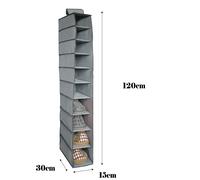 ZYLX SHOPPING - Organizador Colgante 10 Pisos 30x15x120 cm, Plegable para Armario, Zapatos o Ropa, Beige o Gris Gray