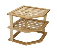 ZYLX SHOPPING - Organizador de Esquina de Bambú 25×25×23 cm | Estante de 3 Niveles para Cocina, Armarios y Encimeras | Ahorro de Espacio