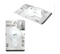 ZYLX SHOPPING - Pack 2 Ganchos de Baño con Ventosa Bathlux | Colgadores sin Taladro para Ducha y Azulejos | Blanco 11,5 cm