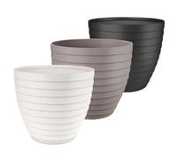 ZYLX SHOPPING - Pack 3 Macetas Decorativa de Plástico, 5 Tamaños, Diseño Moderno para Interior/Exterior, Color Surtido