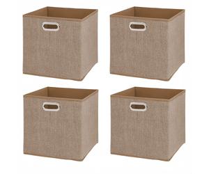 ZYLX SHOPPING - Pack 4 Cubos Organizadores TNT 31×31×31 cm | Plegables con Asa Metálica | Disponible en 5 colores