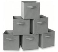 ZYLX SHOPPING - Pack 6 Cubos de Almacenamiento Plegable 31x31x31 cm - Caja Organizadora de Tela TNT para Estantería, Hogar y Jardín