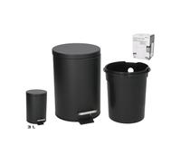ZYLX SHOPPING - Papelera de pedal metálicas con cubo interior extraíble 3 L o 5 L color negro