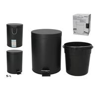 ZYLX SHOPPING - Papelera de pedal metálicas con cubo interior extraíble 3 L o 5 L color negro