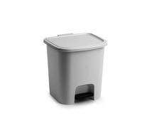 ZYLX SHOPPING - Papelera Pequeña con Pedal 7,5 L en 9 Colores | 24×22×25,5 cm | Cubo de Basura Plástico con Tapa Light gray