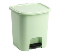 ZYLX SHOPPING - Papelera Pequeña con Pedal 7,5 L en 9 Colores | 24×22×25,5 cm | Cubo de Basura Plástico con Tapa Pastel green
