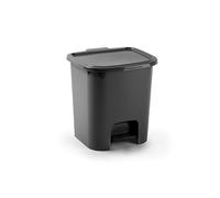 ZYLX SHOPPING - Papelera Pequeña con Pedal 7,5 L en 9 Colores | 24×22×25,5 cm | Cubo de Basura Plástico con Tapa Dark gray