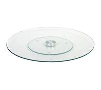 ZYLX SHOPPING - Plato Giratorio de Cristal Alice Ø35 cm con Base 18 cm - Bandeja de Mesa Redonda, Centro de Mesa Elegante