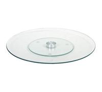 ZYLX SHOPPING - Plato Giratorio de Cristal Alice Ø35 cm con Base 18 cm - Bandeja de Mesa Redonda, Centro de Mesa Elegante